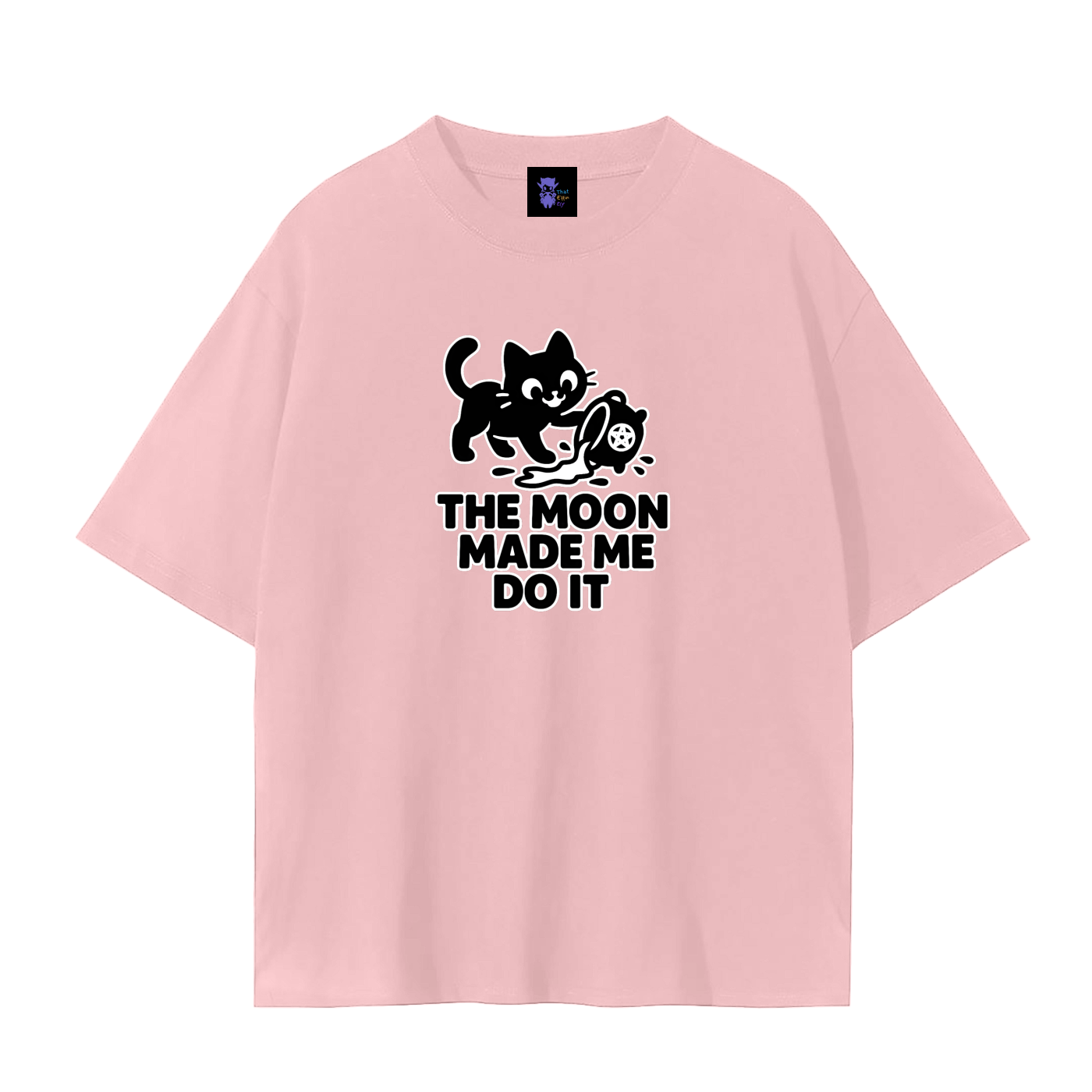 The Moon Made Me Do It (Cat) – Witchy Plain Tee