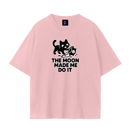 The Moon Made Me Do It (Cat) – Witchy Plain Tee