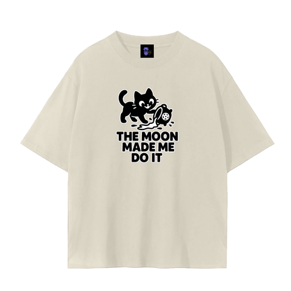 The Moon Made Me Do It (Cat) – Witchy Plain Tee