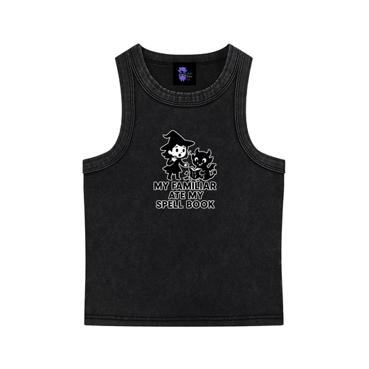 Familiar Ate the Spellbook – Witchy Chaos Snow Washed Tank