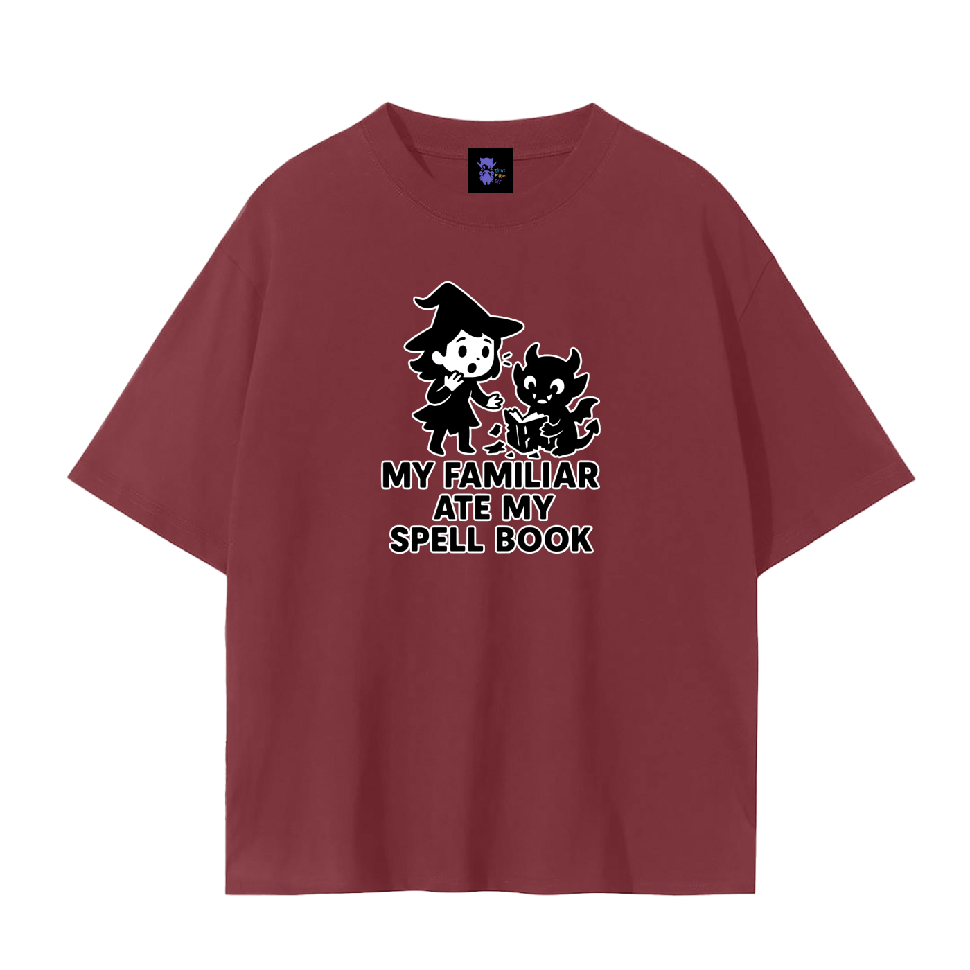 Familiar Ate the Spellbook – Witchy Chaos Plain Tee