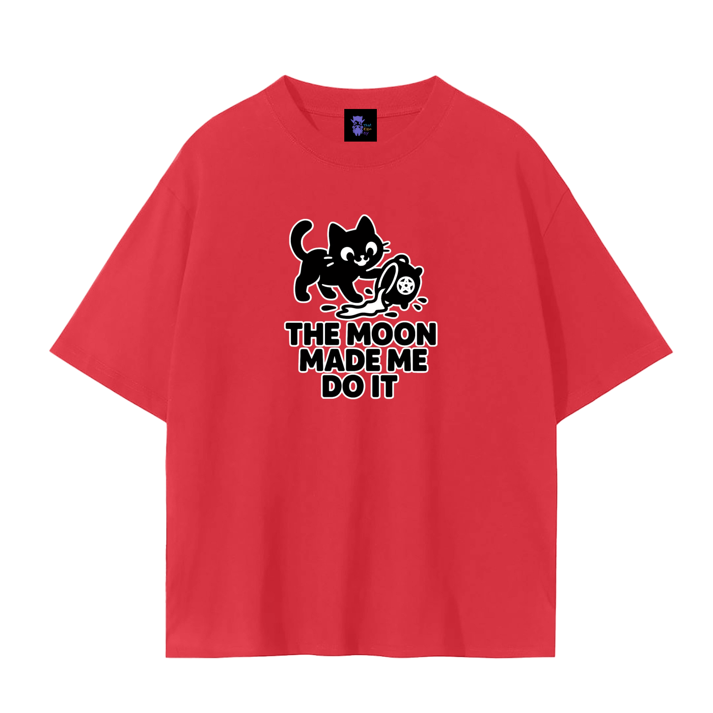 The Moon Made Me Do It (Cat) – Witchy Plain Tee