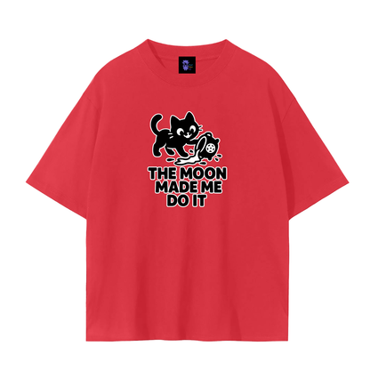 The Moon Made Me Do It (Cat) – Witchy Plain Tee