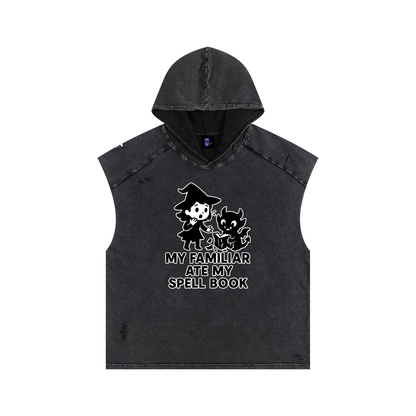 Familiar Ate the Spellbook – Witchy Chaos Hooded Tank