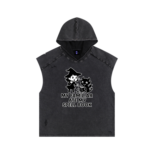 Familiar Ate the Spellbook – Witchy Chaos Hooded Tank