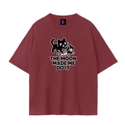 The Moon Made Me Do It (Cat) – Witchy Plain Tee