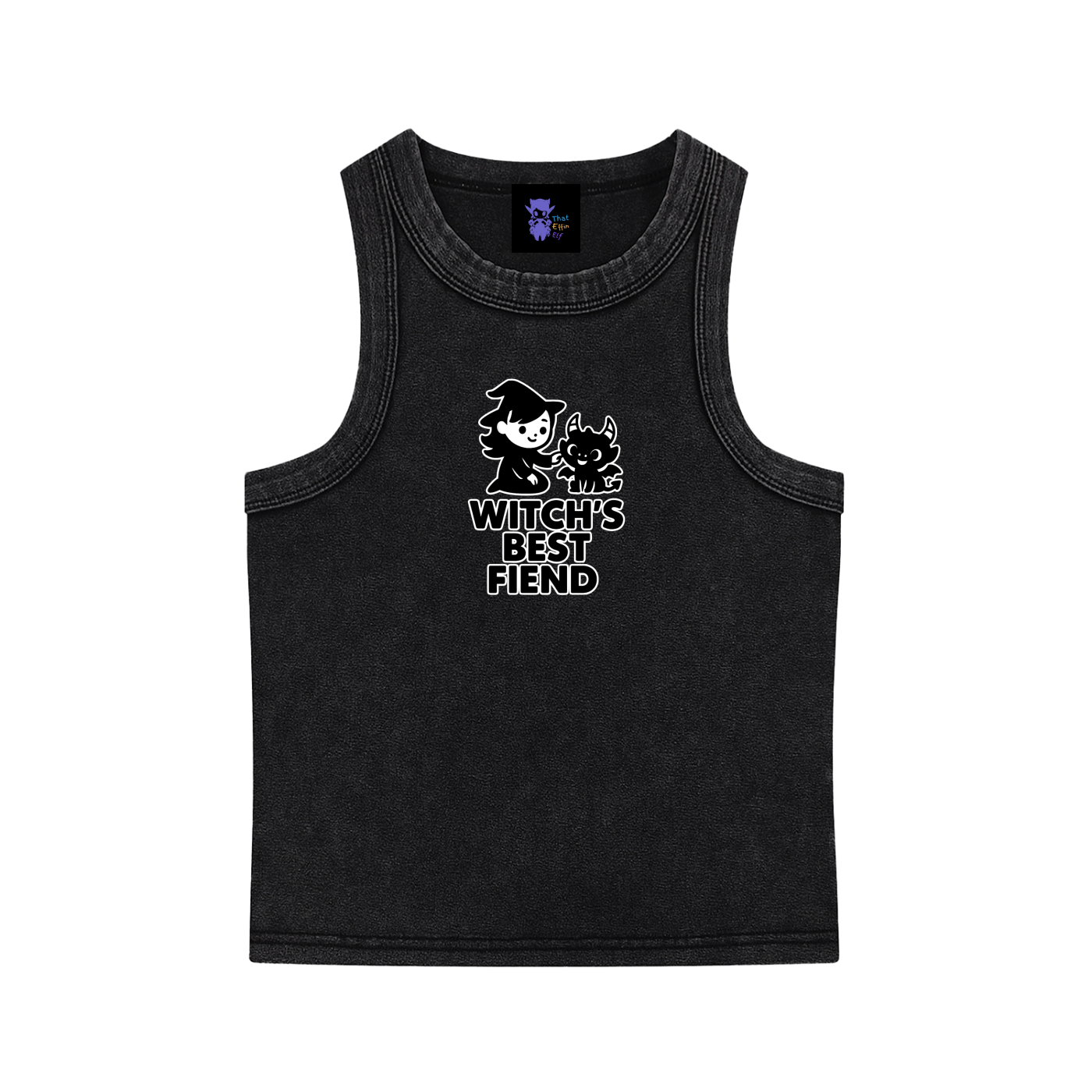 Witch’s Best Fiend – Dark Witch Snow Washed Tank
