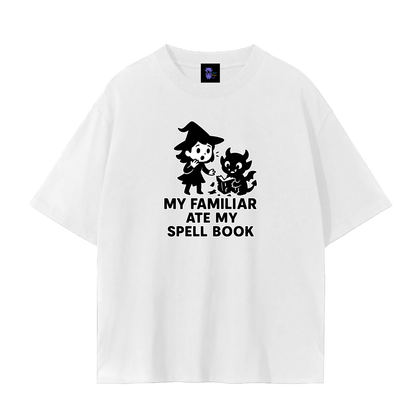 Familiar Ate the Spellbook – Witchy Chaos Plain Tee