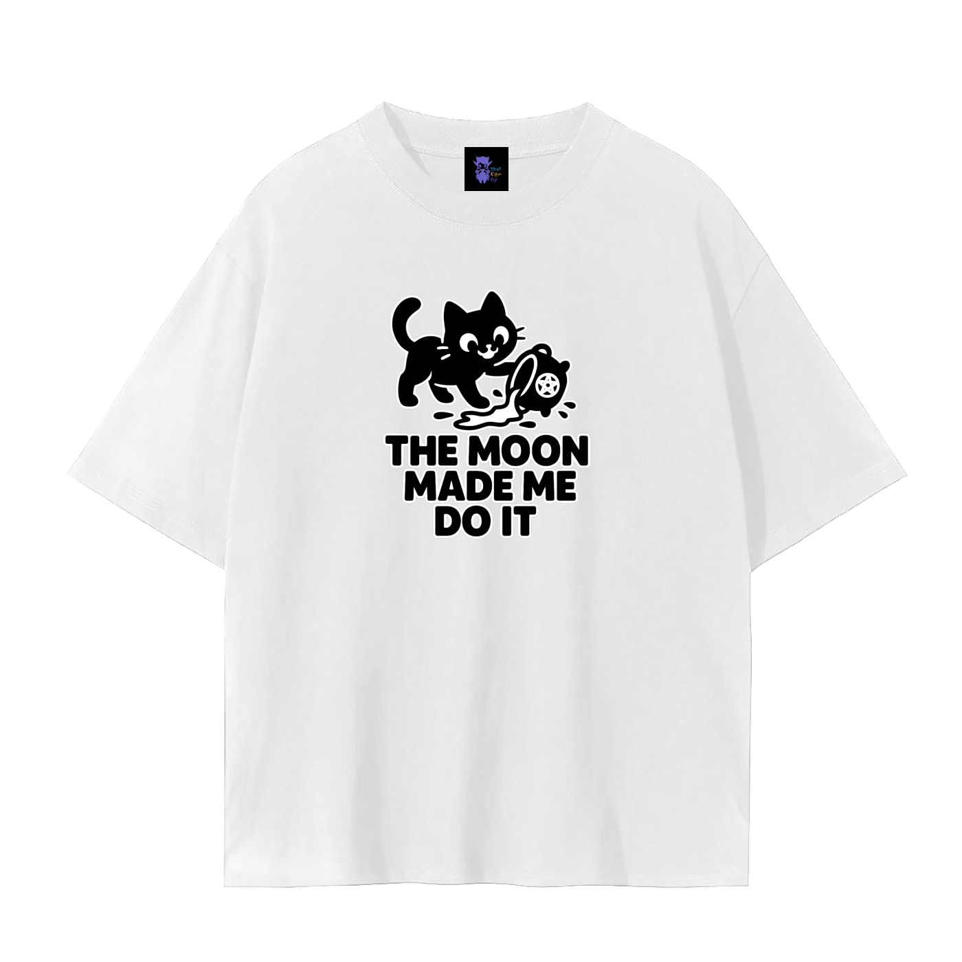 The Moon Made Me Do It (Cat) – Witchy Plain Tee