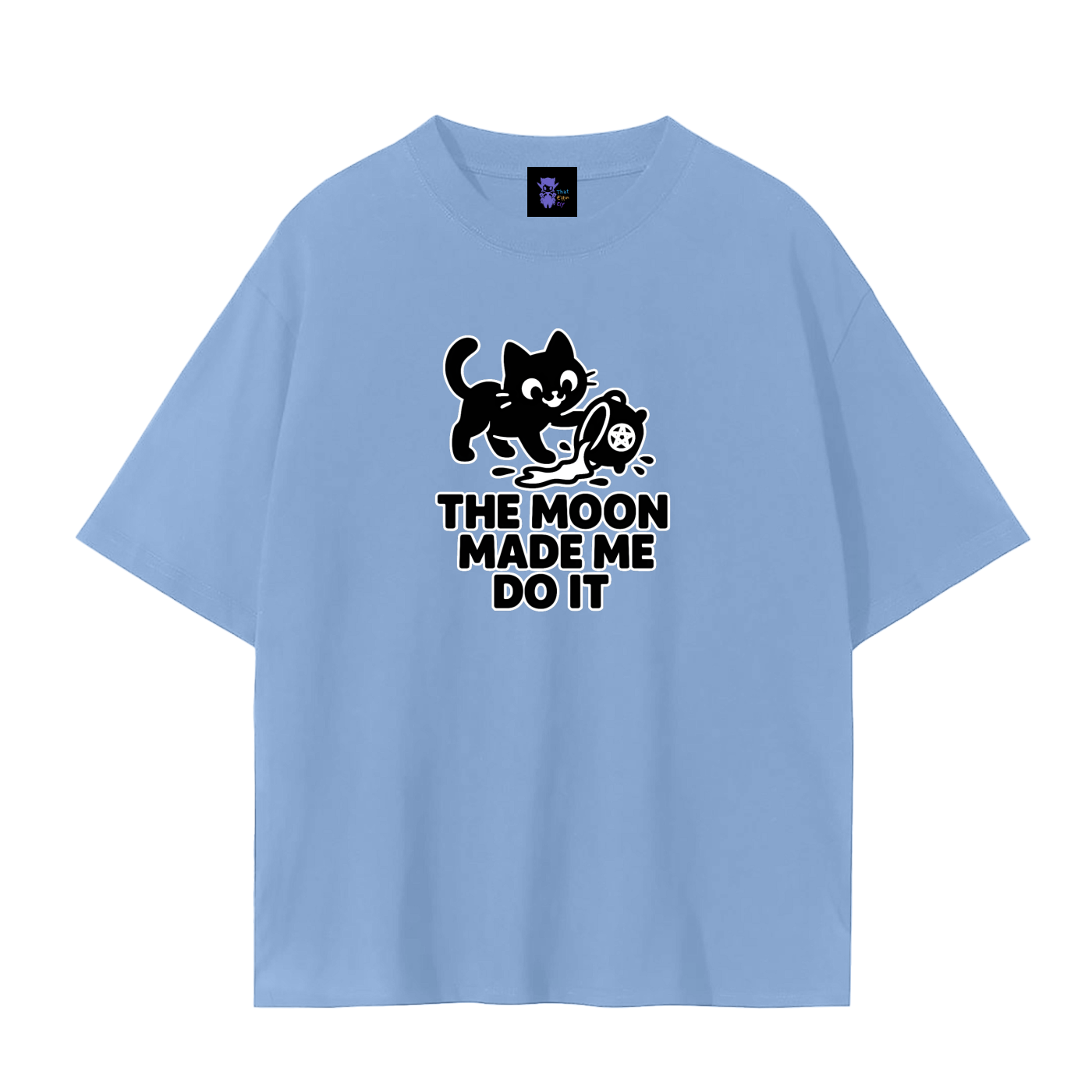 The Moon Made Me Do It (Cat) – Witchy Plain Tee