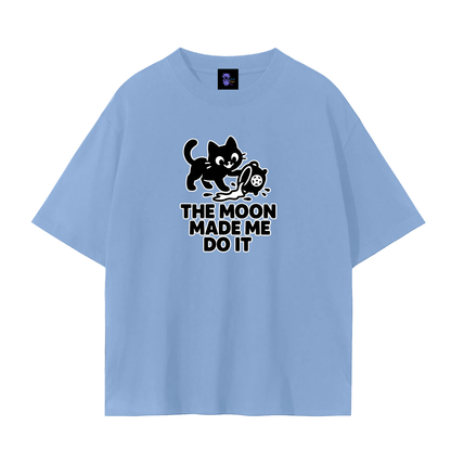 The Moon Made Me Do It (Cat) – Witchy Plain Tee