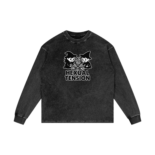 Hexual Tension – Dark Witch Humour Acid Wash Long Sleeve