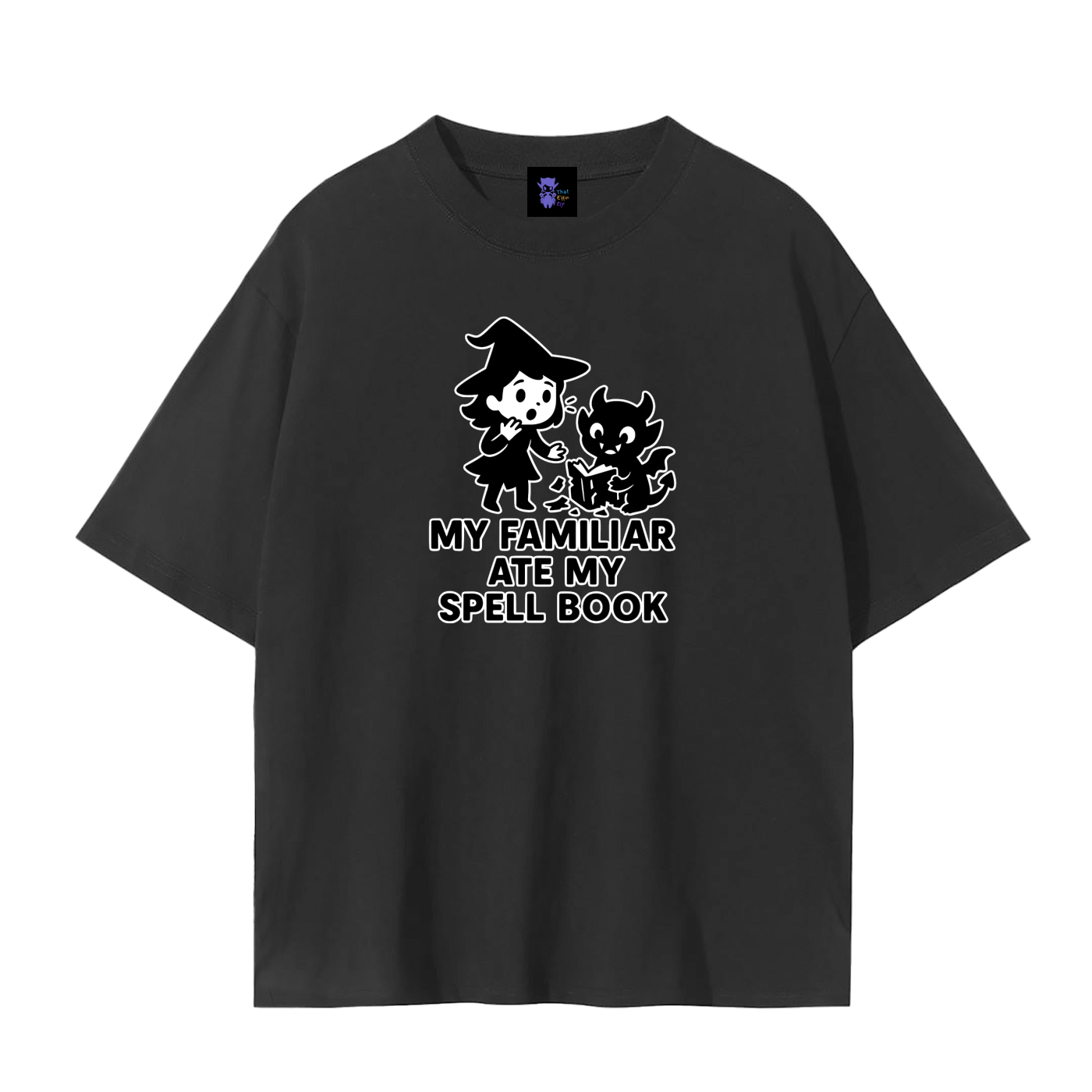 Familiar Ate the Spellbook – Witchy Chaos Plain Tee