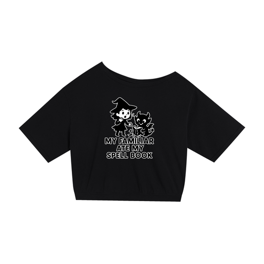 Familiar Ate the Spellbook – Witchy Chaos Asymmetric Tee