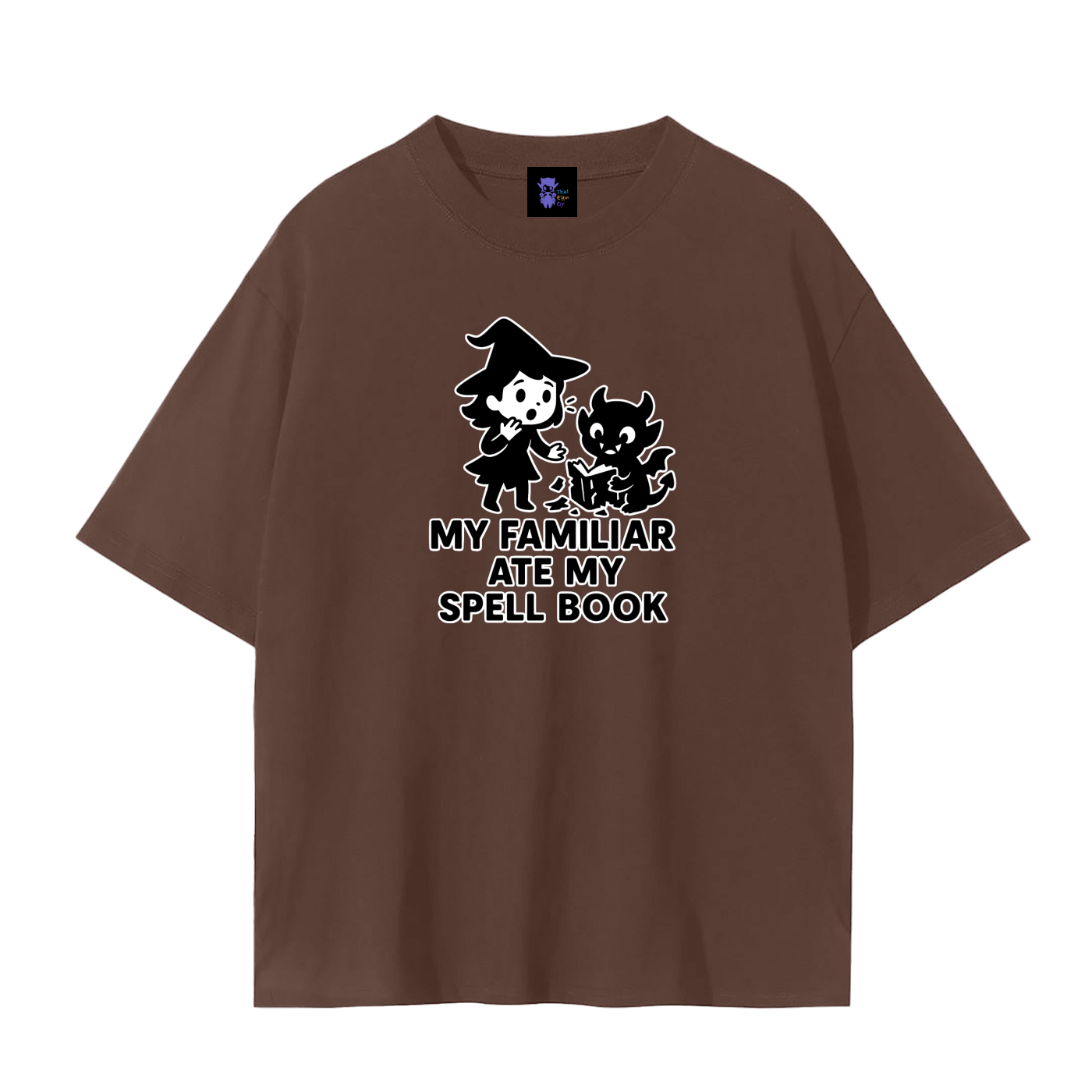 Familiar Ate the Spellbook – Witchy Chaos Plain Tee