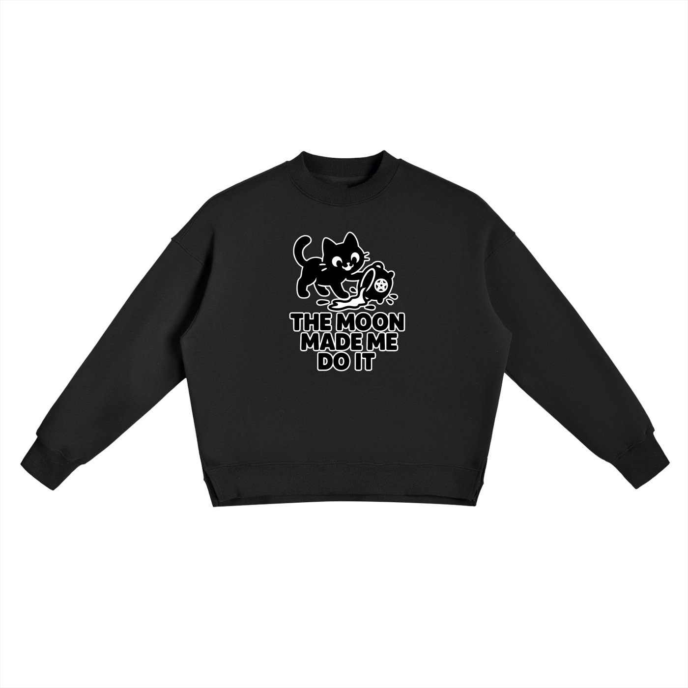 The Moon Made Me Do It (Cat) – Witchy Fleece Crewneck