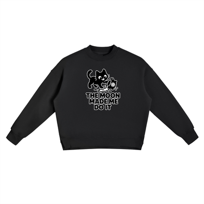 The Moon Made Me Do It (Cat) – Witchy Fleece Crewneck