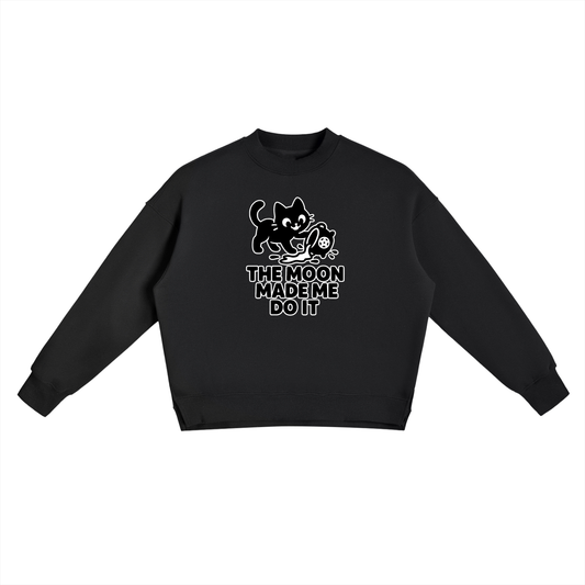 The Moon Made Me Do It (Cat) – Witchy Fleece Crewneck
