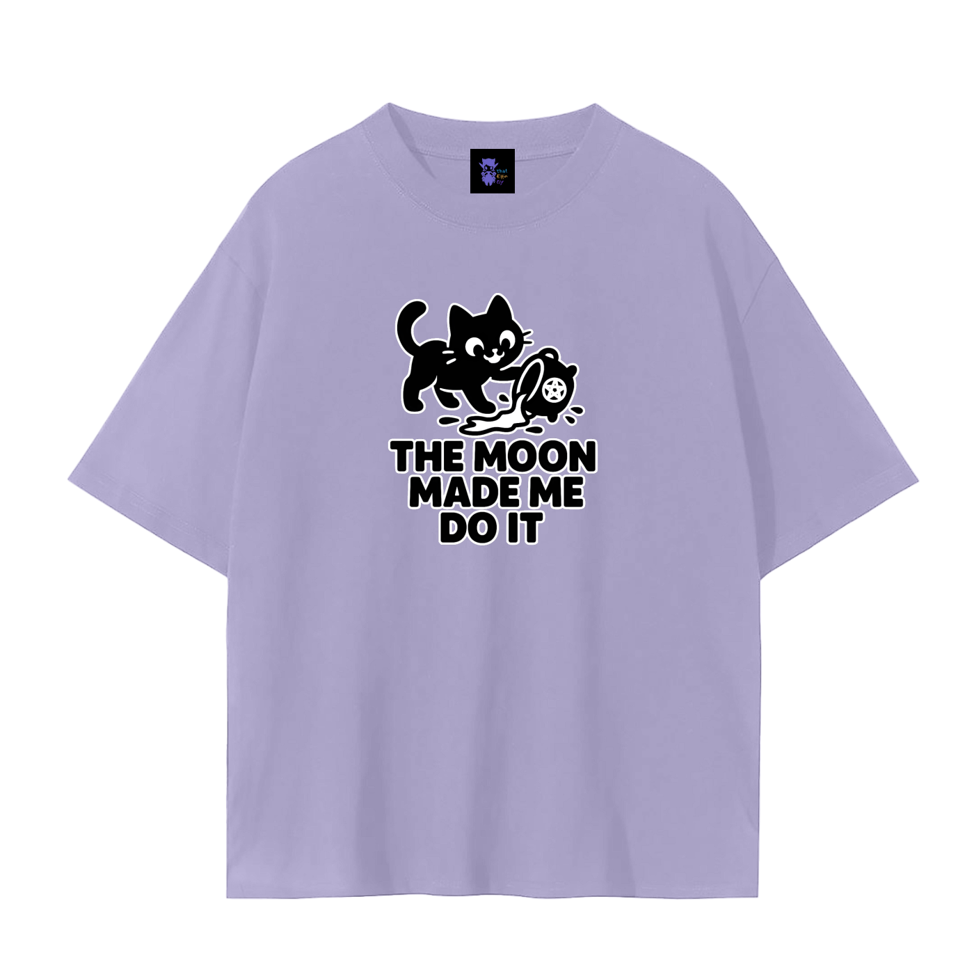 The Moon Made Me Do It (Cat) – Witchy Plain Tee