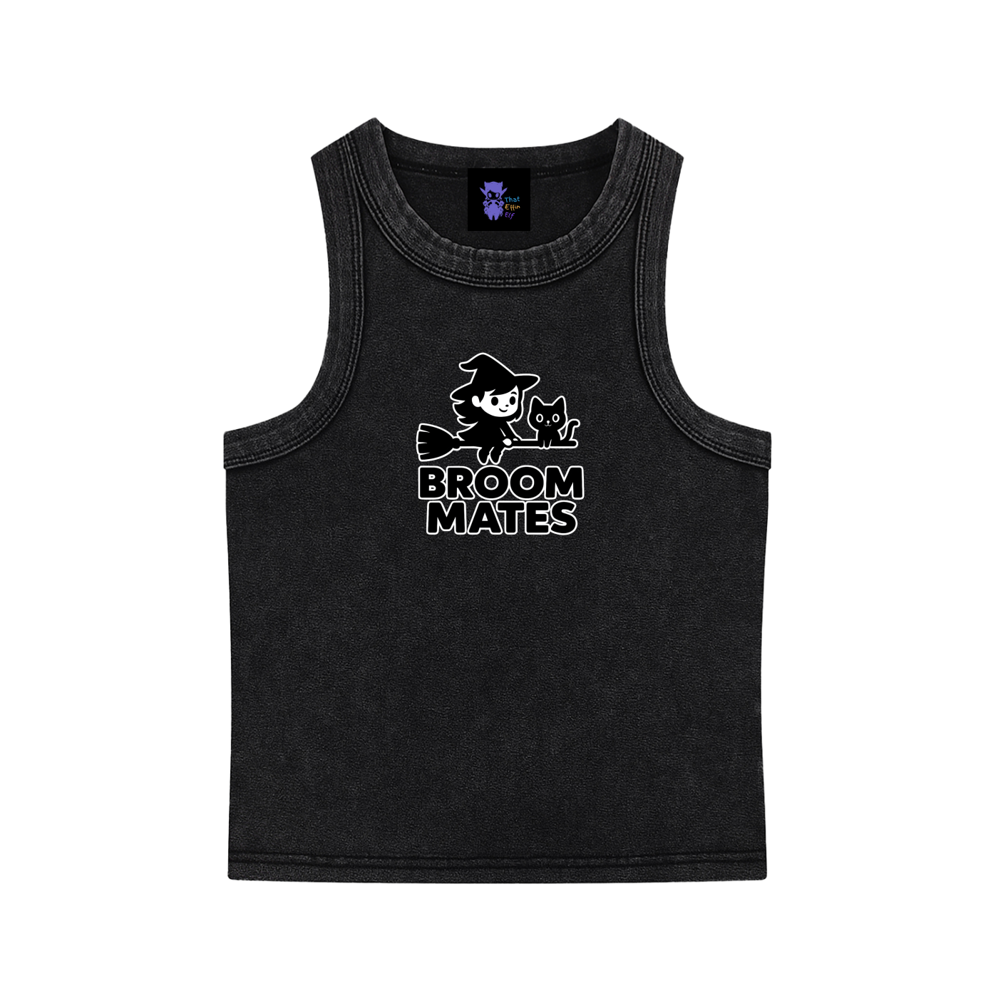 Broom Mates – Witchy Chaos Snow Washed Tank