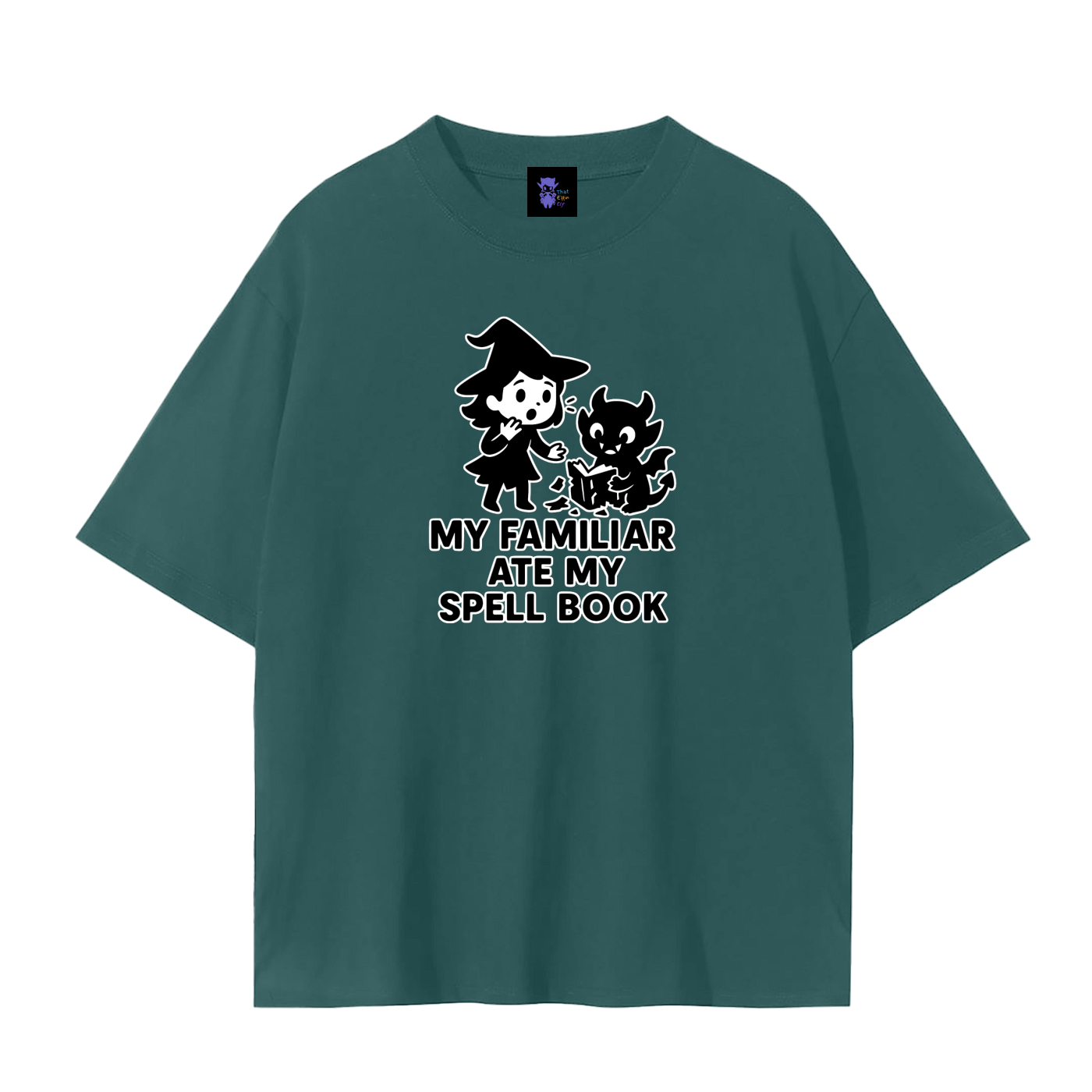 Familiar Ate the Spellbook – Witchy Chaos Plain Tee