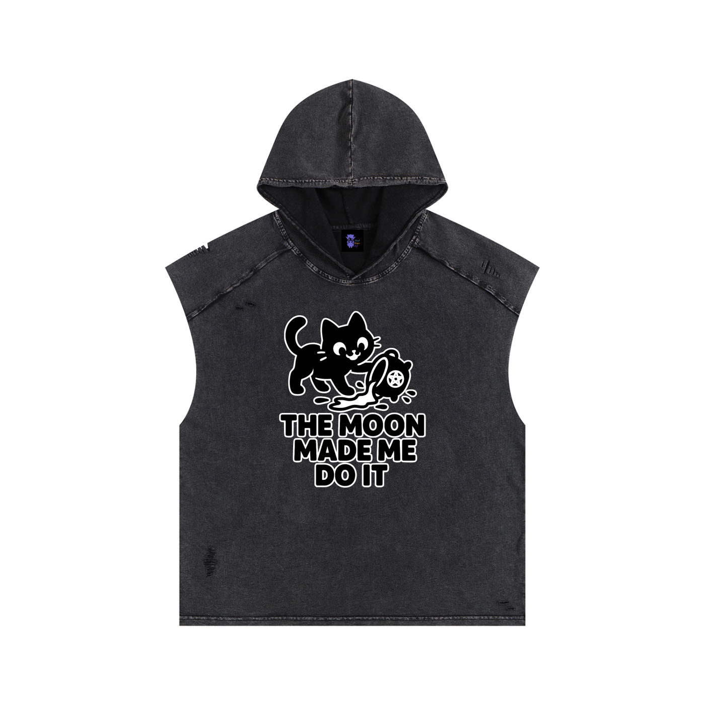 The Moon Made Me Do It (Cat) – Witchy Hooded Tank