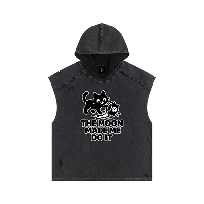 The Moon Made Me Do It (Cat) – Witchy Hooded Tank