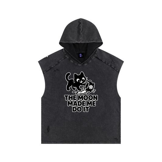 The Moon Made Me Do It (Cat) – Witchy Hooded Tank