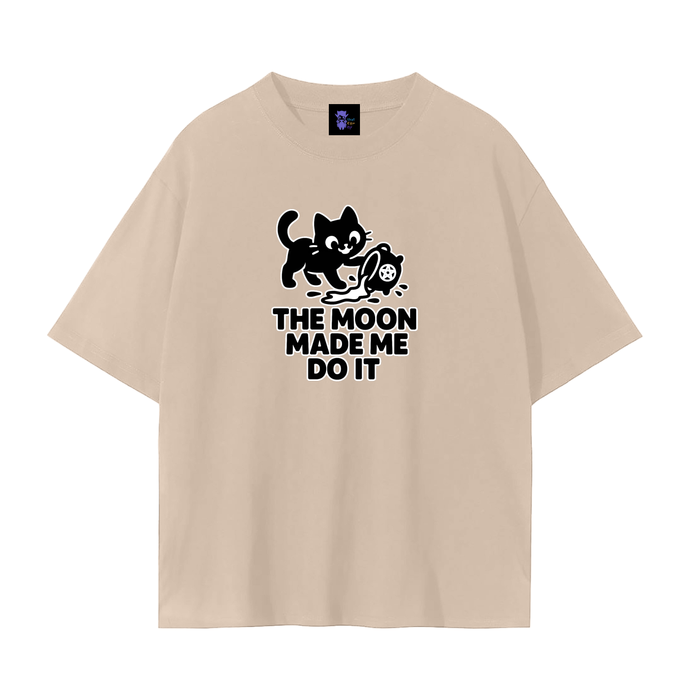 The Moon Made Me Do It (Cat) – Witchy Plain Tee