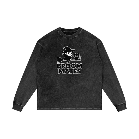 Broom Mates – Witchy Chaos Acid Wash Long Sleeve