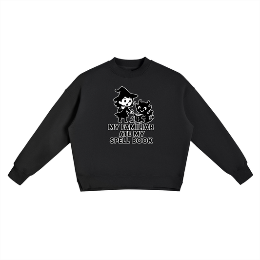 Familiar Ate the Spellbook – Witchy Chaos Fleece Crewneck