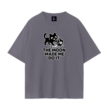 The Moon Made Me Do It (Cat) – Witchy Plain Tee
