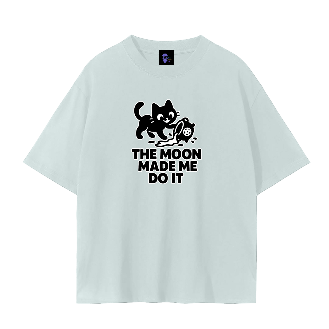 The Moon Made Me Do It (Cat) – Witchy Plain Tee