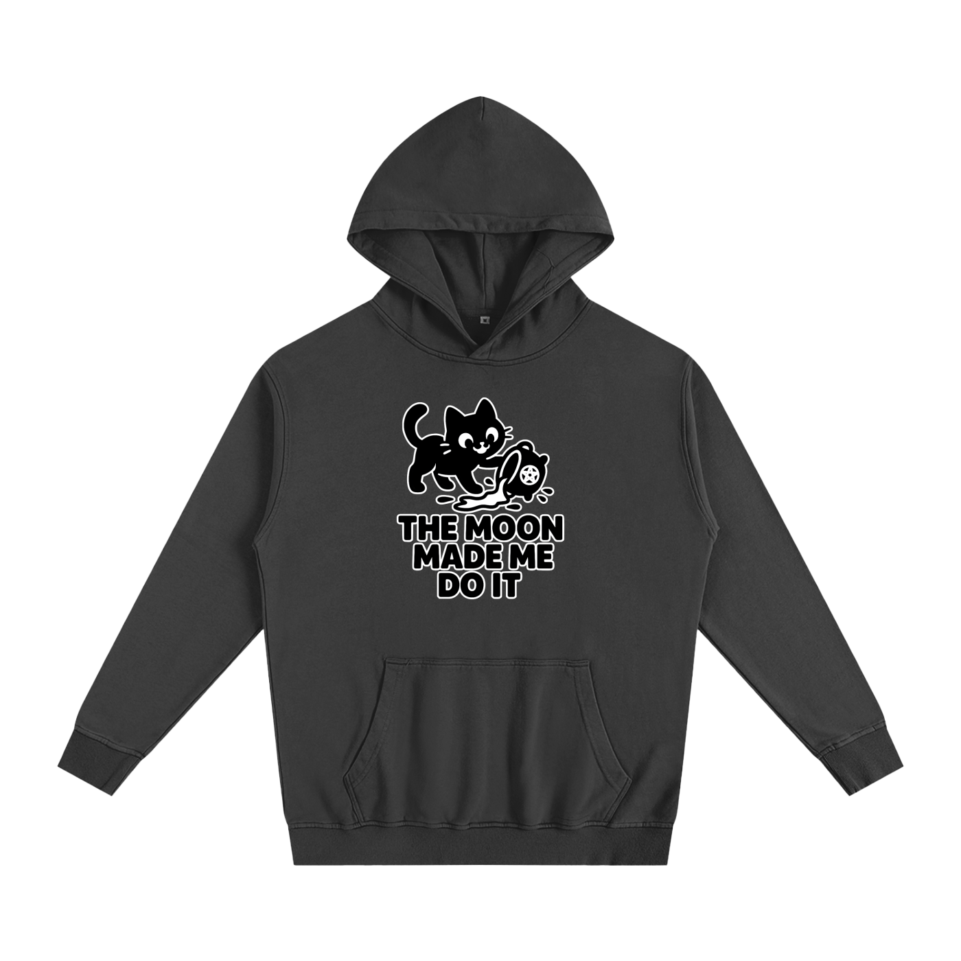 The Moon Made Me Do It (Cat) Oversized Hoodie – Heavyweight Cotton